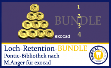 BUNDLE - 1-2-3-4-hole retentions - according to Michael Anger for the Pontic library for exocad 
