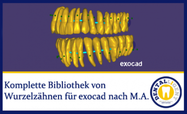 Komplette Bibliothek von Wurzelzähnen für exocad 