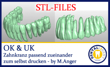 STL-FILES  - upper jaw & lower jaw teeth row matching each other to print by yourself. 