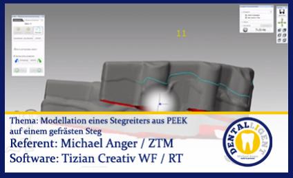 Modellation eines Stegreiters aus PEEK auf einem gefrästen Steg 