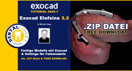 Exocad Elefsina 3.2 - Farbige Modelle & Settings  - .ZIP Datei FREE DOWNLOAD 